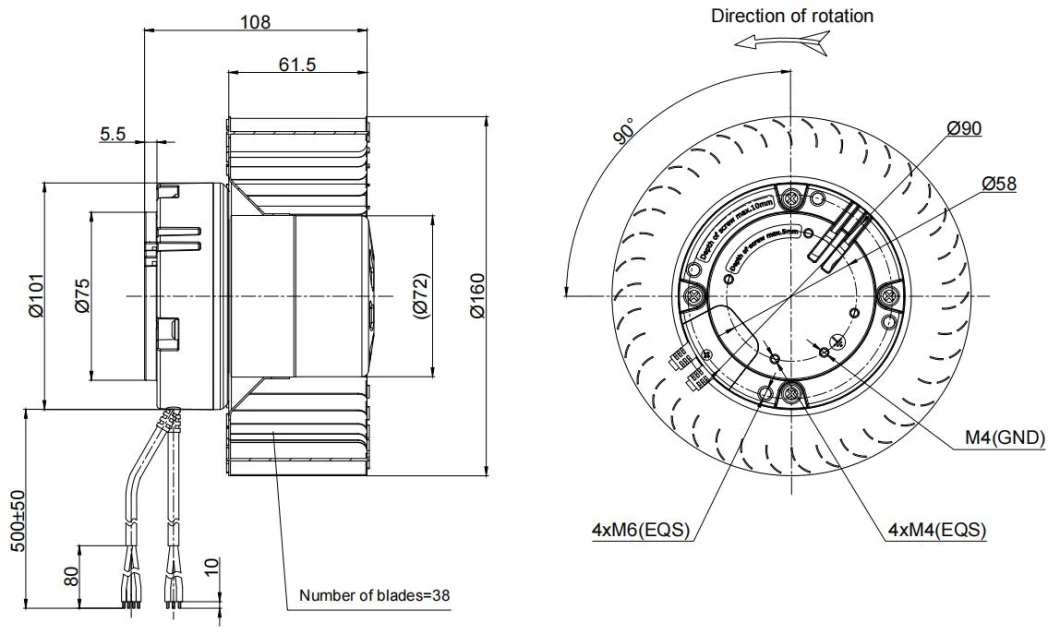 Wholesale 0~10VDC / PWM 50, 000 Hours (L10) Long Life Expectance Steel Impeller Ec-AC Forward Curved Centrifugal Fan for HVAC System