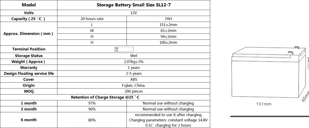 Tcs Chinese Manufacturer Energy Storage AGM Valve Regulated Sealed Lead Acid Dry Battery 12V 7ah Price for Electronic Scales